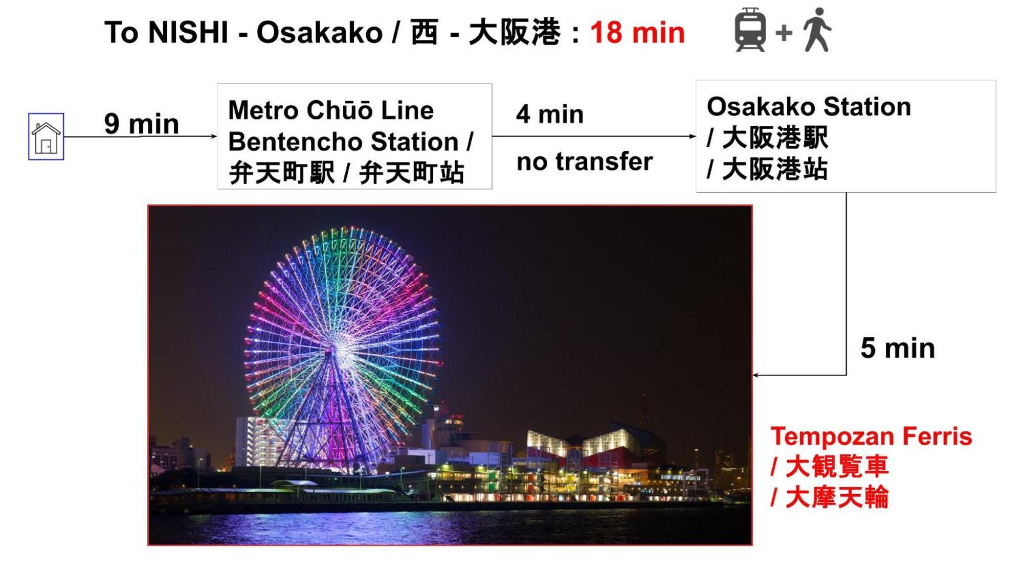 公寓 15 Min To Shinsekai&tsutenkaku&harukas&umeda&osaka,25min To Shinsaibashi&dotonbori, 50min To Kyoto&nara&kobe 大阪